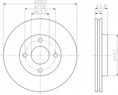HELLA PAGID 8dd355103431 -  Тормозной диск